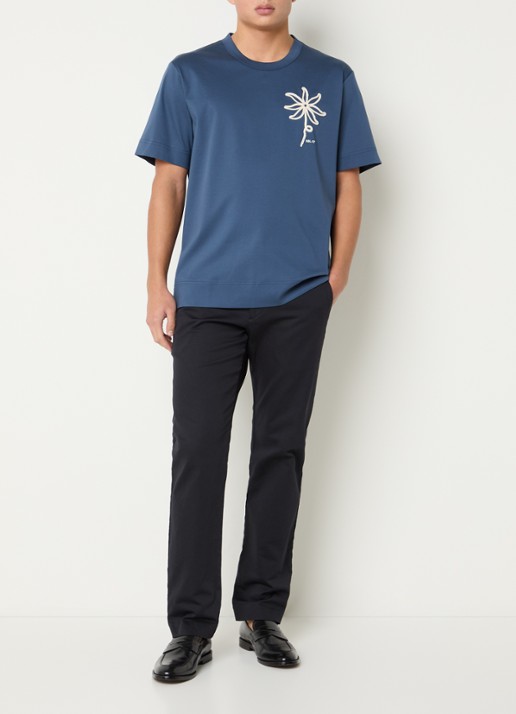 NN.07 Pedro t-shirt met borduring - voorkant 2 donkerblauw