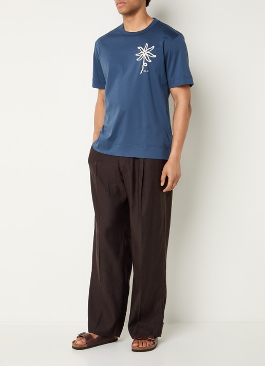 NN.07 Straight fit pantalon met steekzakken - voorkant 3 donkerbruin