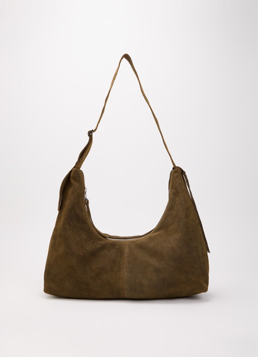 Nona Large Slouchy crossbodytas van suède