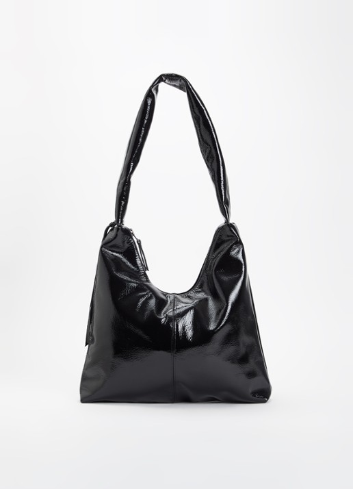Nona M crossbodytas van leer met glanzende finish