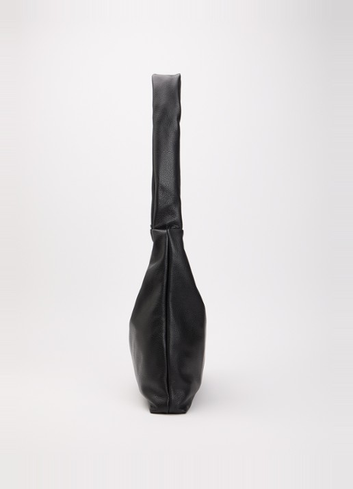 Nona M crossbodytas van leer - detail 2 zwart