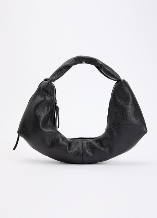 Nona Slouchy schoudertas van leer