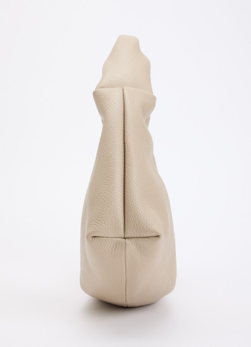 Nona Slouchy schoudertas van leer - detail 2 beige