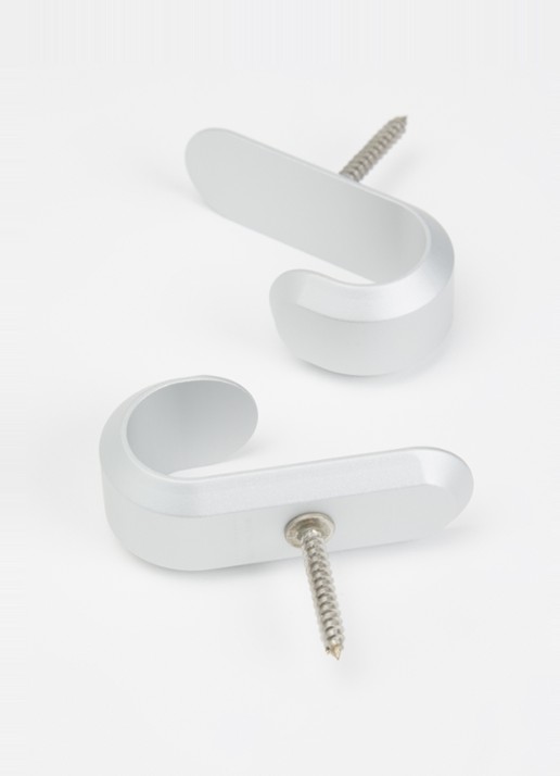 Normann Copenhagen Curve Mini wandhaak set van 2 - voorkant 2 zilver