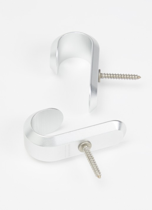 Normann Copenhagen Curve Mini wandhaak set van 2 - voorkant 2 zilver