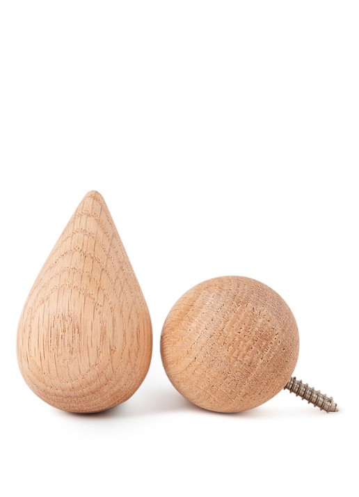 Normann Copenhagen Dropit Hooks Small wandhaak 5 cm set van 2 - voorkant lichtbruin