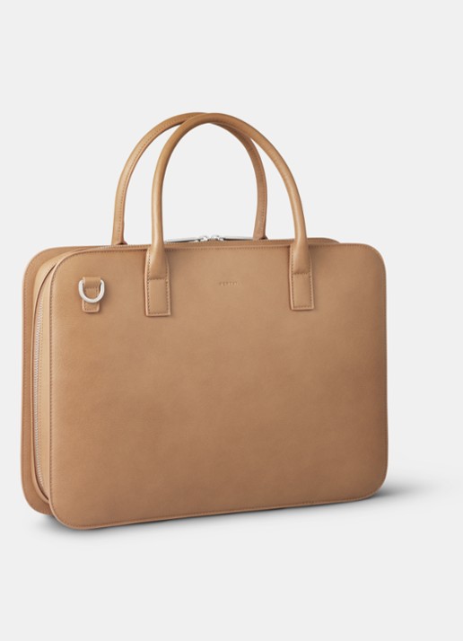 Nortvi Businesstas met 14 inch laptopvak - achterkant camel