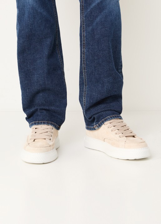 Nubikk Caldera Tora sneaker van suède - voorkant 3 beige
