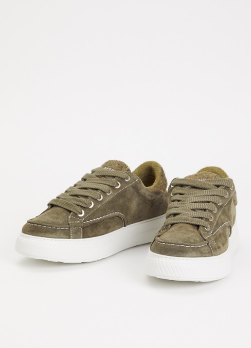 Nubikk Caldera Tora sneaker van suède - detail groen