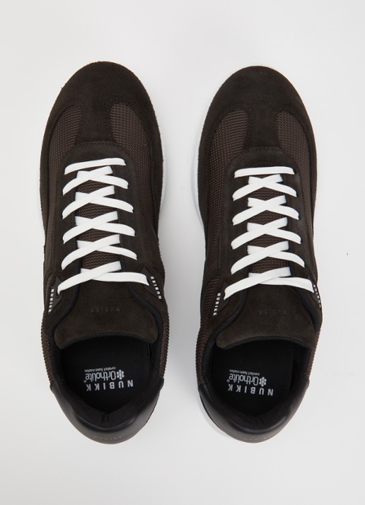 Nubikk Denzel Dane sneaker van mesh met suède details - detail 2 donkerbruin