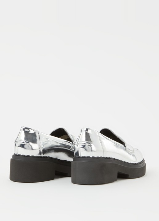 Nubikk Frankie loafers van leer met metallic finish - detail 2 zilver