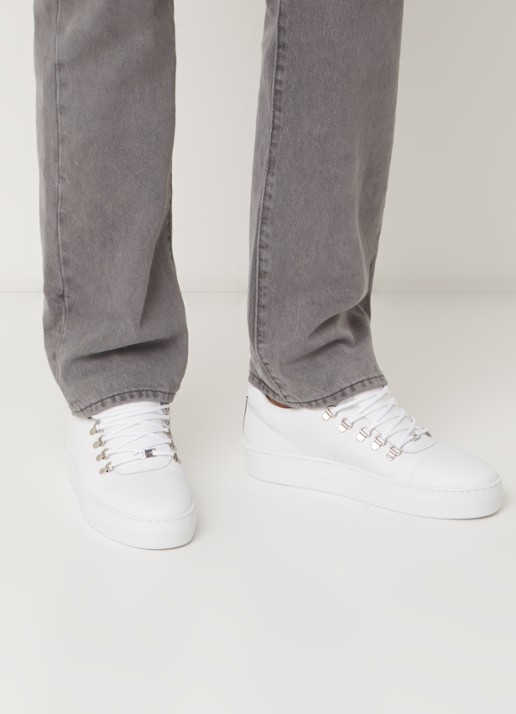 Nubikk Jagger Classic sneaker van kalfsleer - voorkant 3 wit