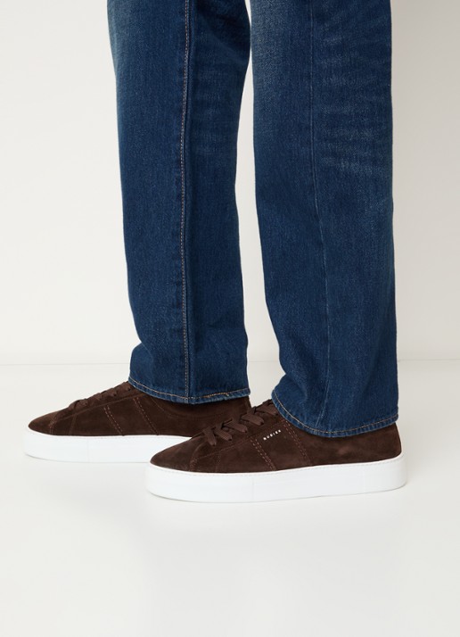 Nubikk Jagger Morris sneaker van suède - voorkant 6 donkerbruin