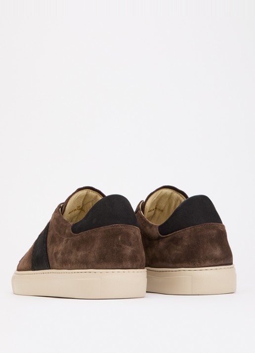 Nubikk Jase Morris sneaker van suède met leren details - achterkant 5 bruin