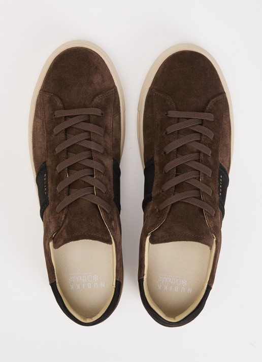 Nubikk Jase Morris sneaker van suède met leren details - detail 3 bruin