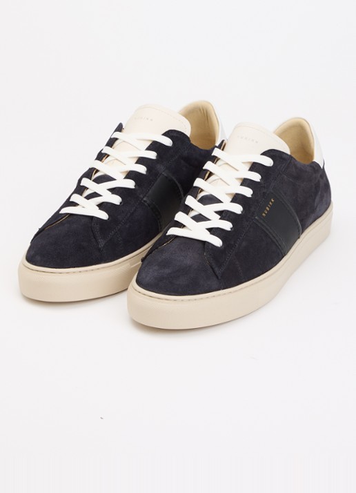 Nubikk Jase Morris sneaker van suède met leren details - detail 2 donkerblauw