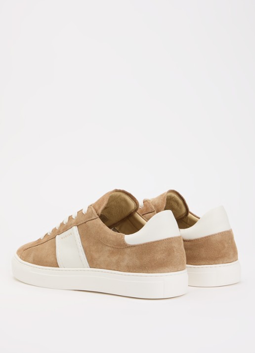 Nubikk Jase Morris sneaker van suède met leren details - achterkant 5 zand