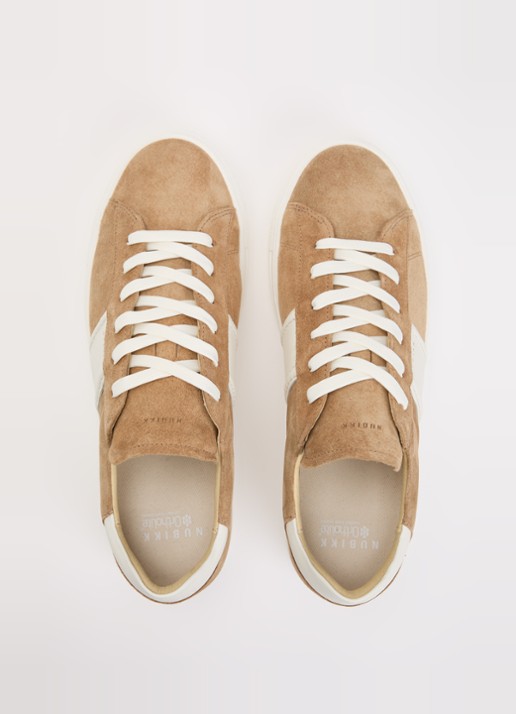Nubikk Jase Morris sneaker van suède met leren details - detail 2 zand