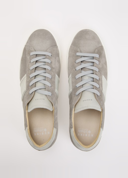 Nubikk Jase Morris sneaker van suède - detail 2 lichtgrijs