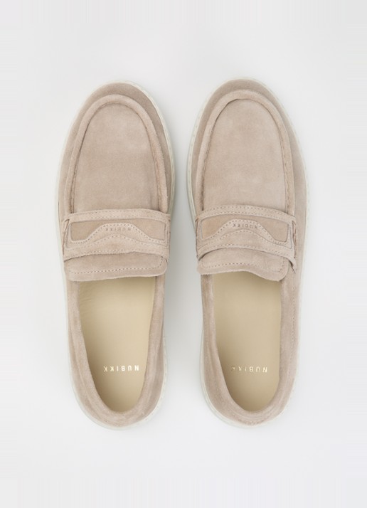 Nubikk Jiro Gatsby loafer van suède - detail 4 beige