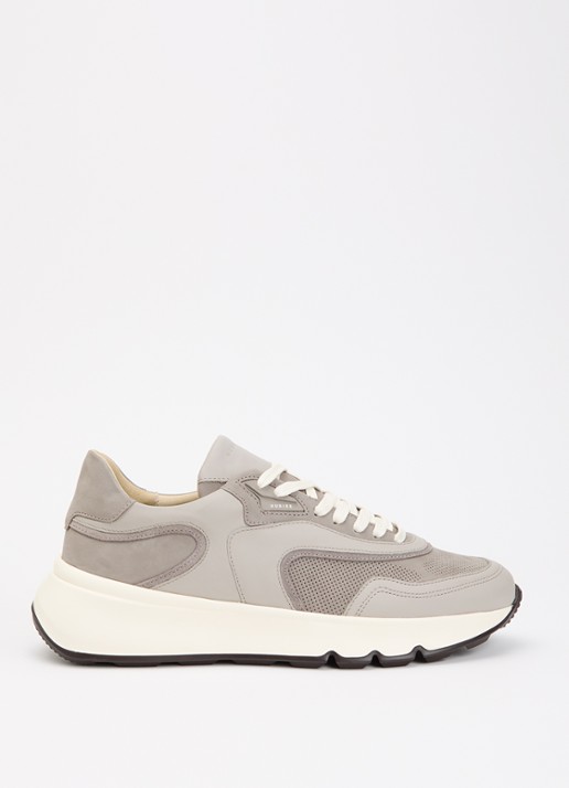 Nubikk Luca Noa sneaker met leren details  - voorkant 2 grijs