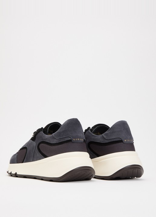 Nubikk Luca Noa sneaker met suède details - achterkant 5 donkerblauw