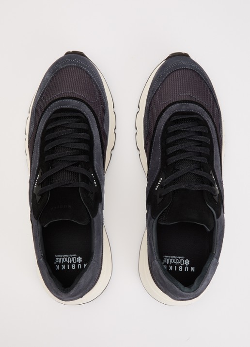 Nubikk Luca Noa sneaker met suède details - detail 3 donkerblauw