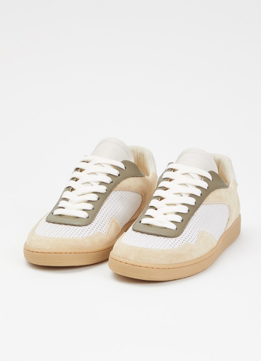 Nubikk Ray Joss sneaker met suède en leren details - detail beige