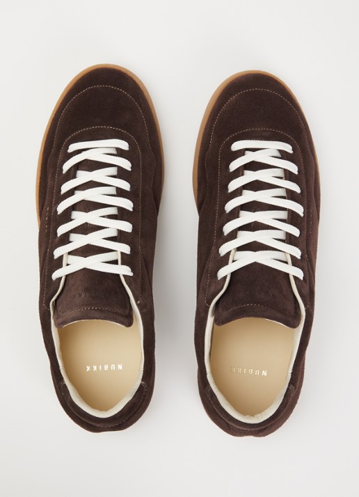 Nubikk Ray Rush sneaker van suède - detail 4 donkerbruin