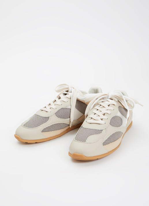 Nubikk Riley Morgan sneaker van leer met mesh details - detail donkerbeige