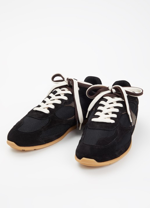 Nubikk Riley Morgan sneaker van suède met mesh details - detail zwart