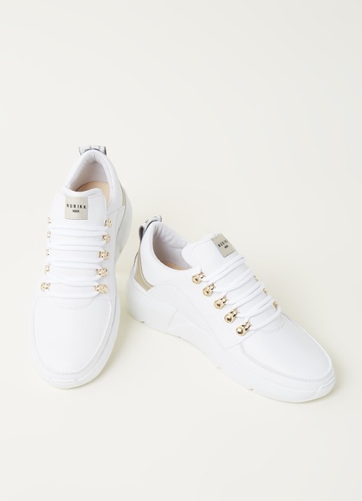 Nubikk Roque Royal L sneaker van leer met suède details - detail wit