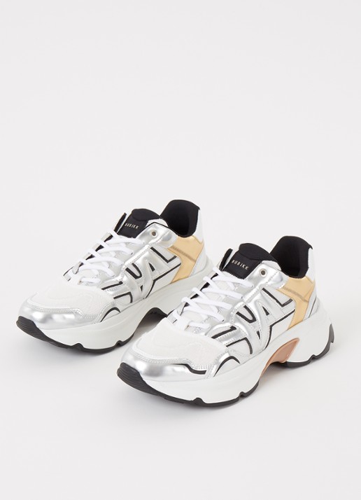 Nubikk Ross Trek Edge sneaker met leren details - detail wit