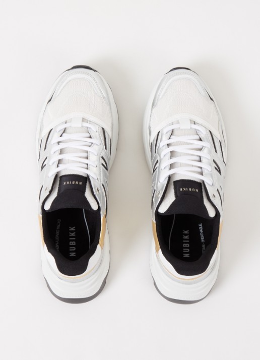 Nubikk Ross Trek Edge sneaker met leren details - detail 3 wit