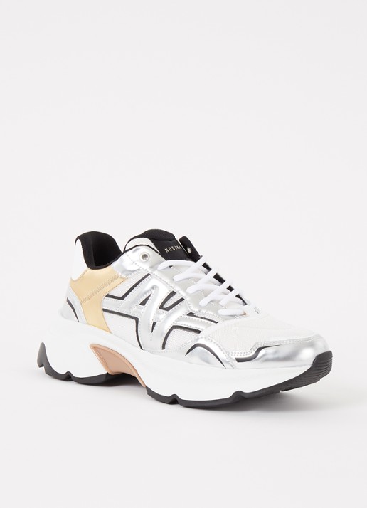 Nubikk Ross Trek Edge sneaker met leren details - voorkant 5 wit
