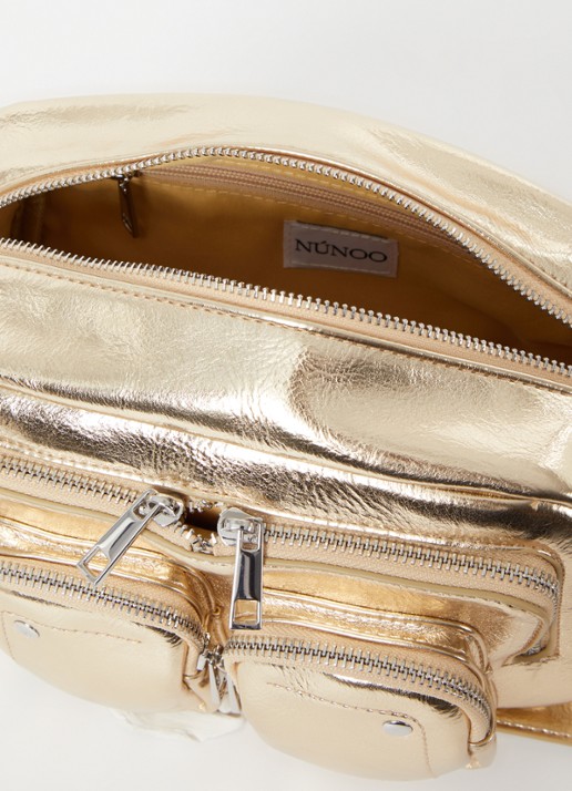 Núnoo Ellie schoudertas met afneembare schouderriem en metallic finish - detail 3 goud