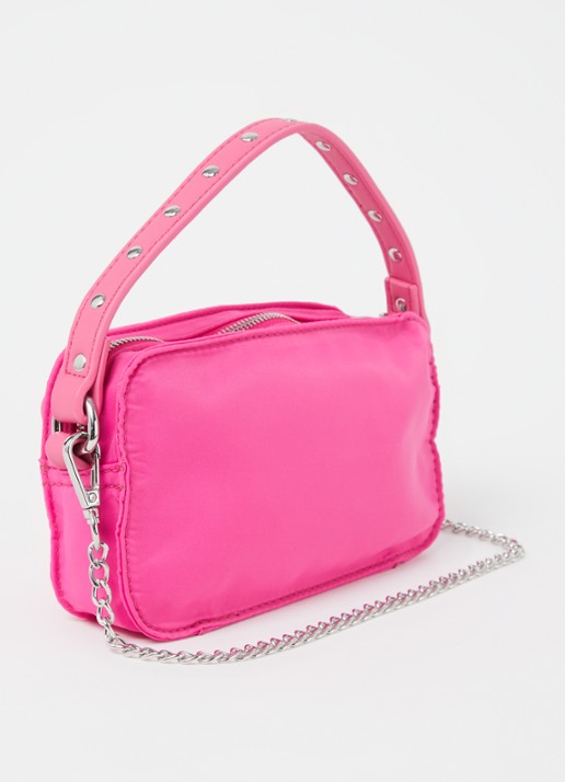 Núnoo Helena handtas met afneembare schouderriem - achterkant 3 fuchsia