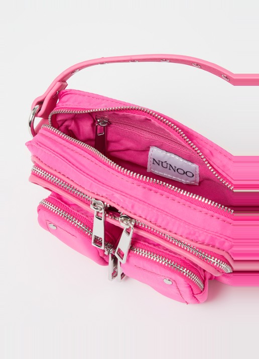 Núnoo Helena handtas met afneembare schouderriem - detail fuchsia