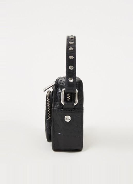 Núnoo Helena New Zealand handtas van leer - detail 4 zwart