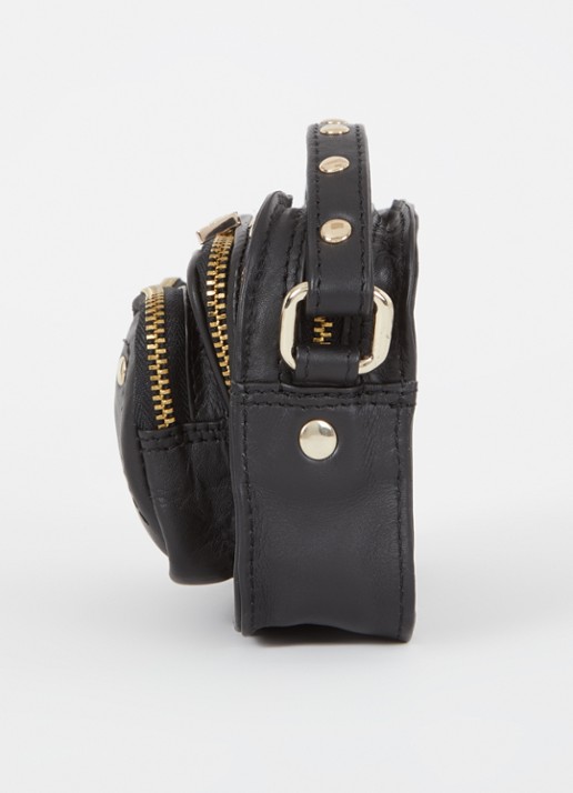 Núnoo Helena Pure Disco handtas van leer met studs - detail 4 zwart