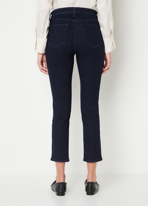 NYDJ Alina mid waist skinny cropped jeans met donkere wassing  - achterkant indigo