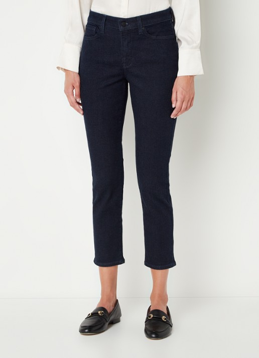 NYDJ Alina mid waist skinny cropped jeans met donkere wassing