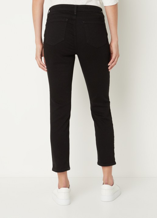NYDJ Alina mid waist skinny fit cropped jeans met stretch - achterkant zwart