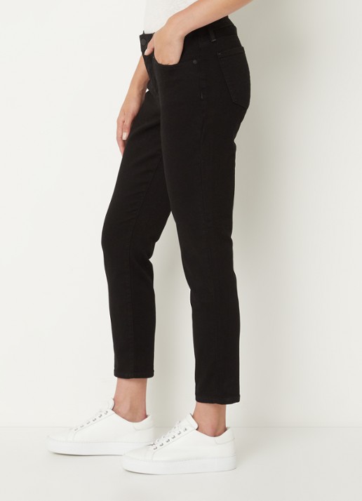 NYDJ Alina mid waist skinny fit cropped jeans met stretch - detail 3 zwart