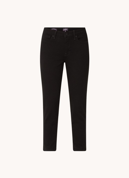 NYDJ Alina mid waist skinny fit cropped jeans met stretch - voorkant 4 zwart