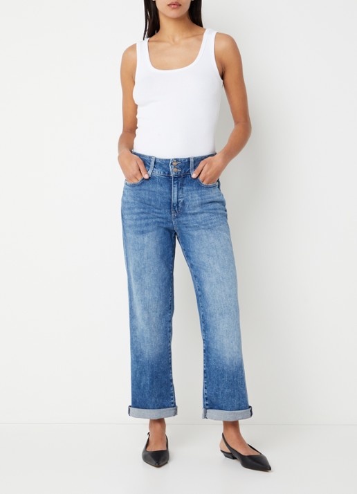 NYDJ Bailey mid waist slim fit jeans met steekzakken - voorkant 2 indigo
