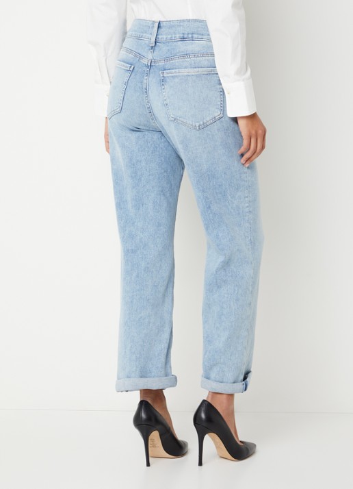 NYDJ Bailey mid waist slim fit jeans met steekzakken - achterkant camel