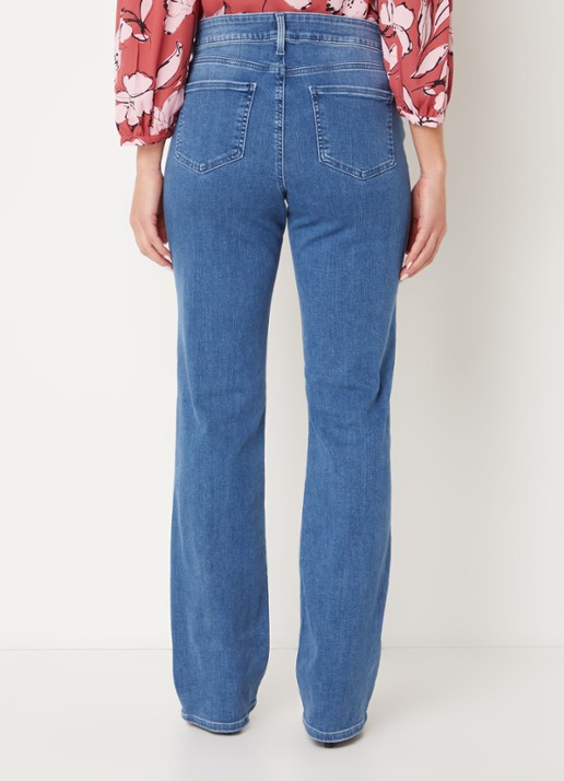 NYDJ Blake high waist flared jeans met stretch - achterkant 3 middenblauw