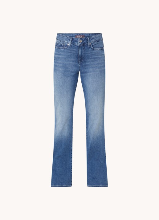 NYDJ Blake high waist flared jeans met stretch - voorkant 4 middenblauw
