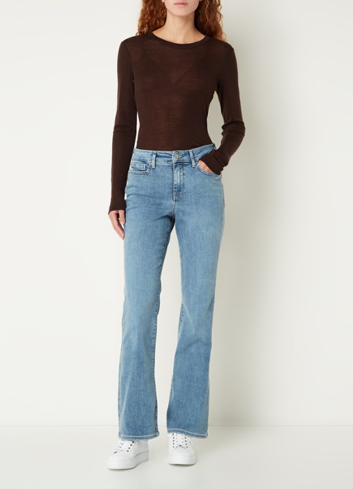 NYDJ Blake high waist flared jeans met stretch - voorkant 2 lichtblauw